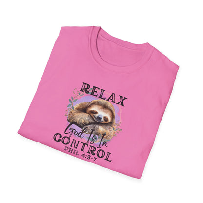 "Relax God is in Control" - Unisex Softstyle T-Shirt