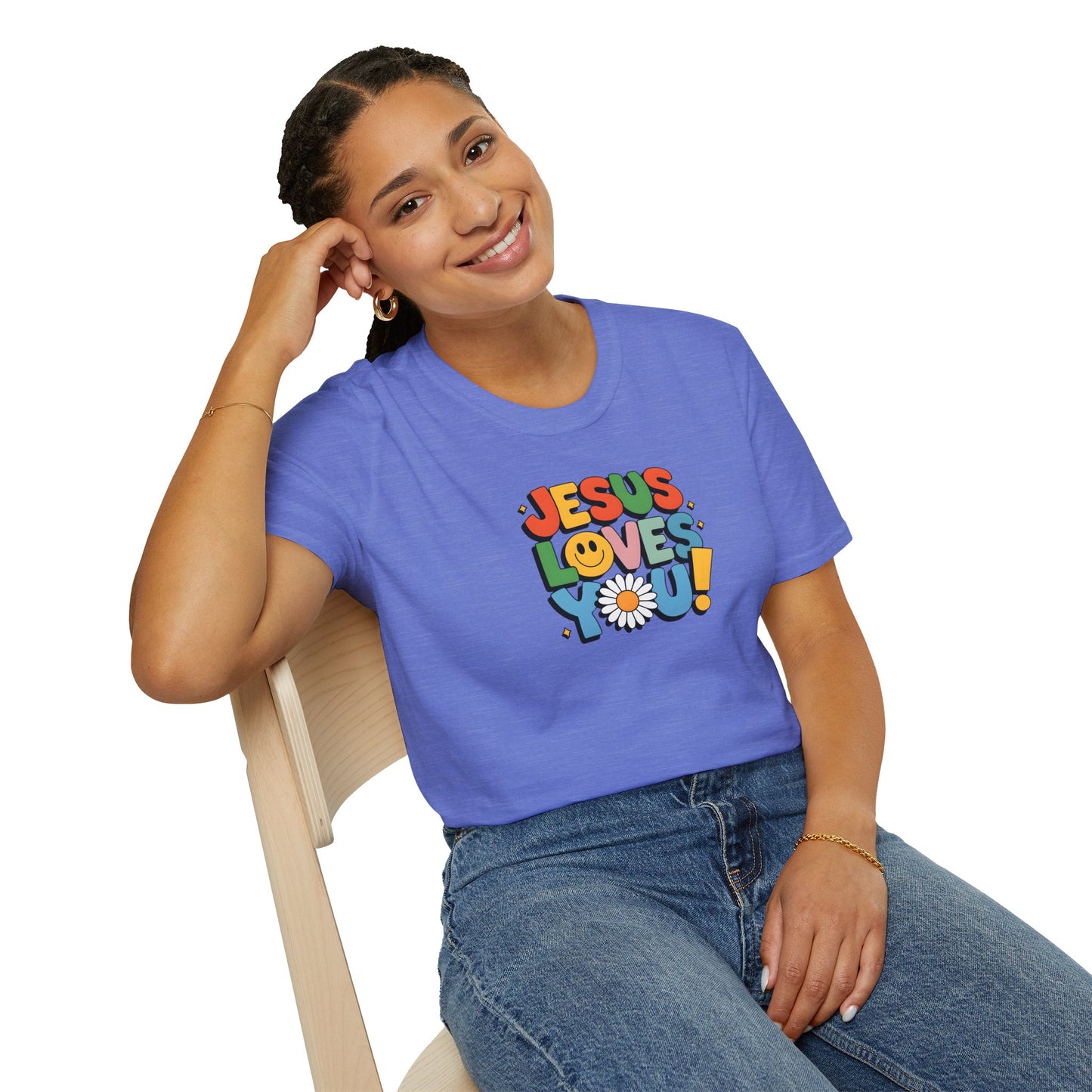 "Jesus Loves You" - Unisex Softstyle T-Shirt – Vibrant Faith-Inspired Tee