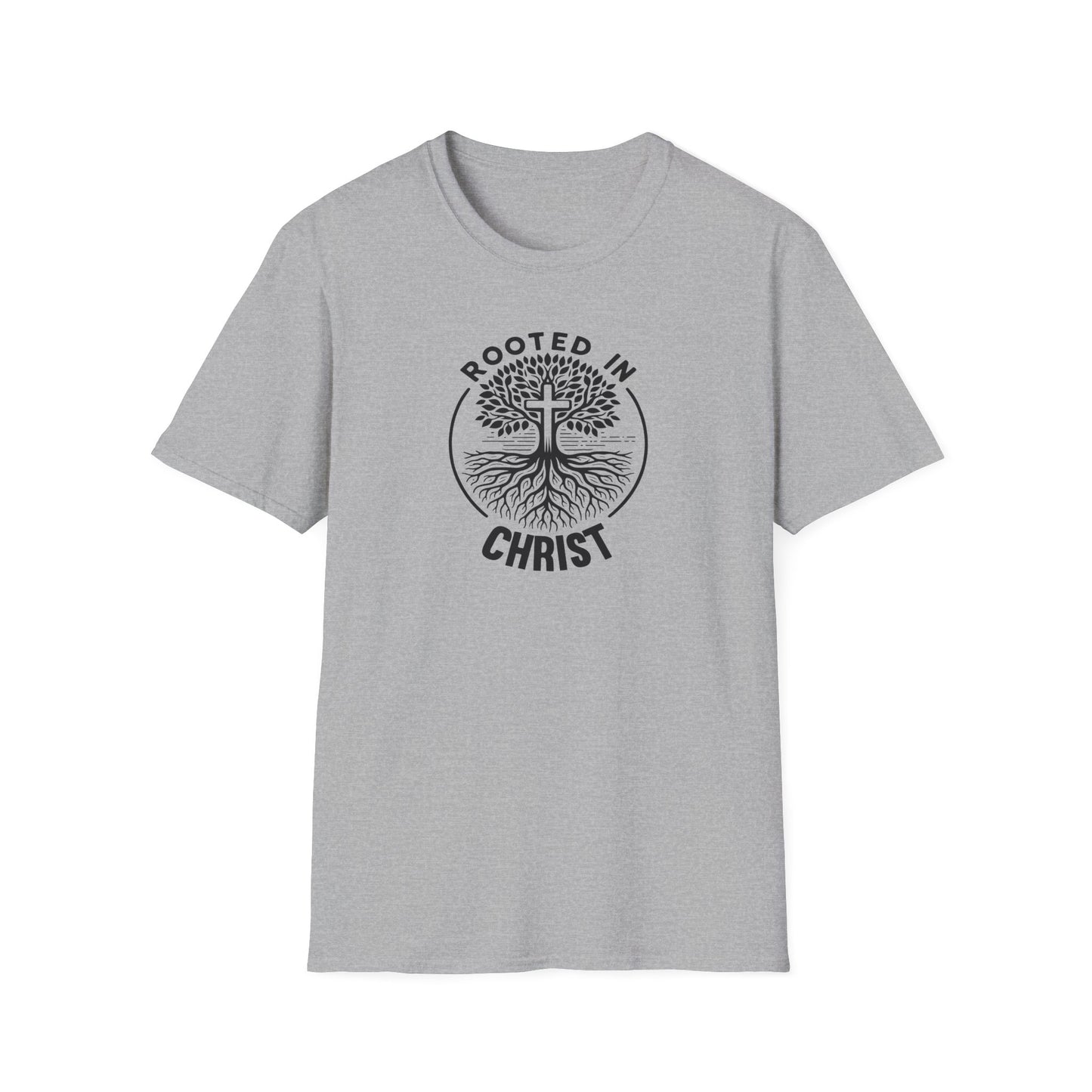 "Rooted In Christ" Front Print Unisex Softstyle T-Shirt