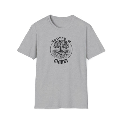 "Rooted In Christ" Front Print Unisex Softstyle T-Shirt