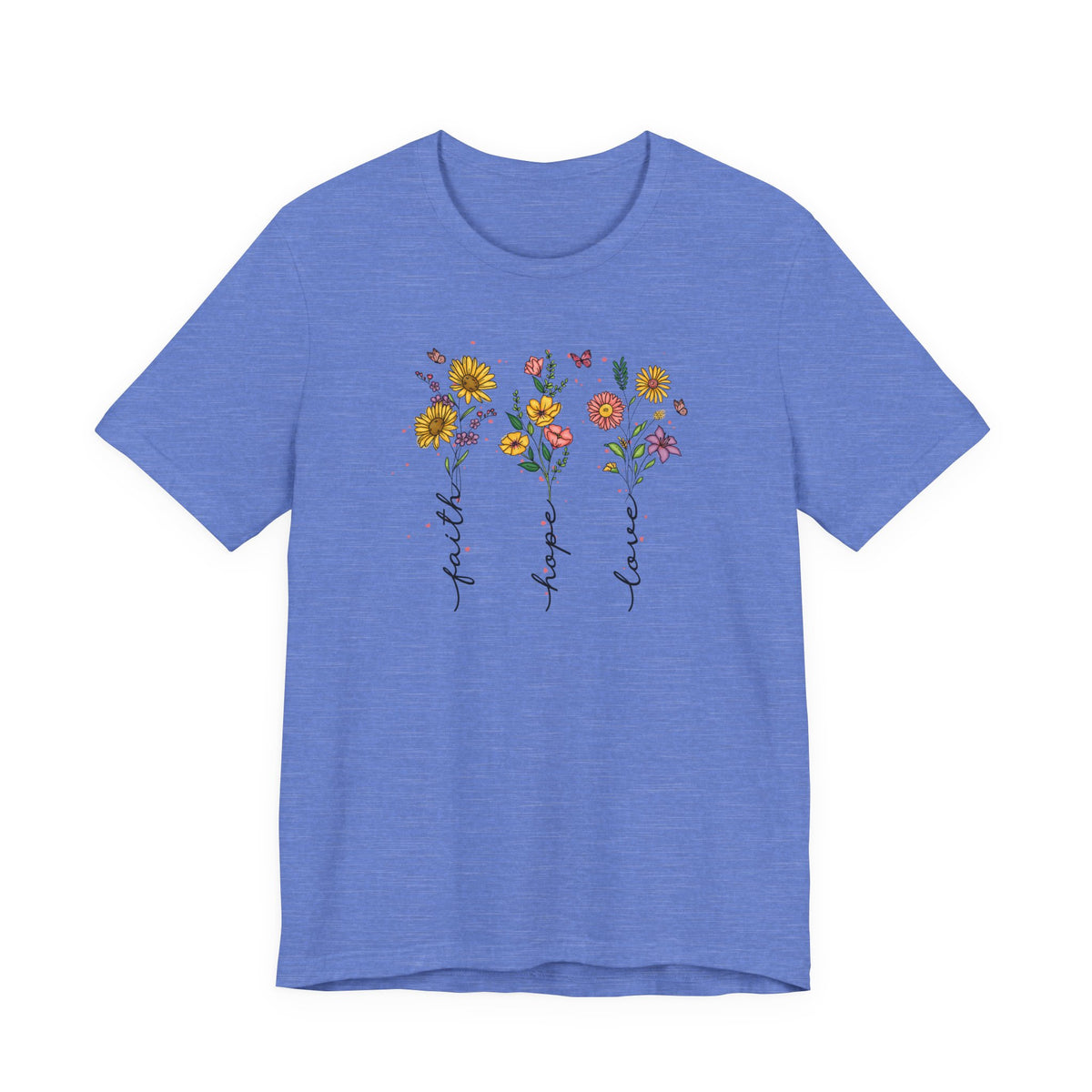 "Faith Hope Love" Flowers Unisex Softstyle T-Shirt