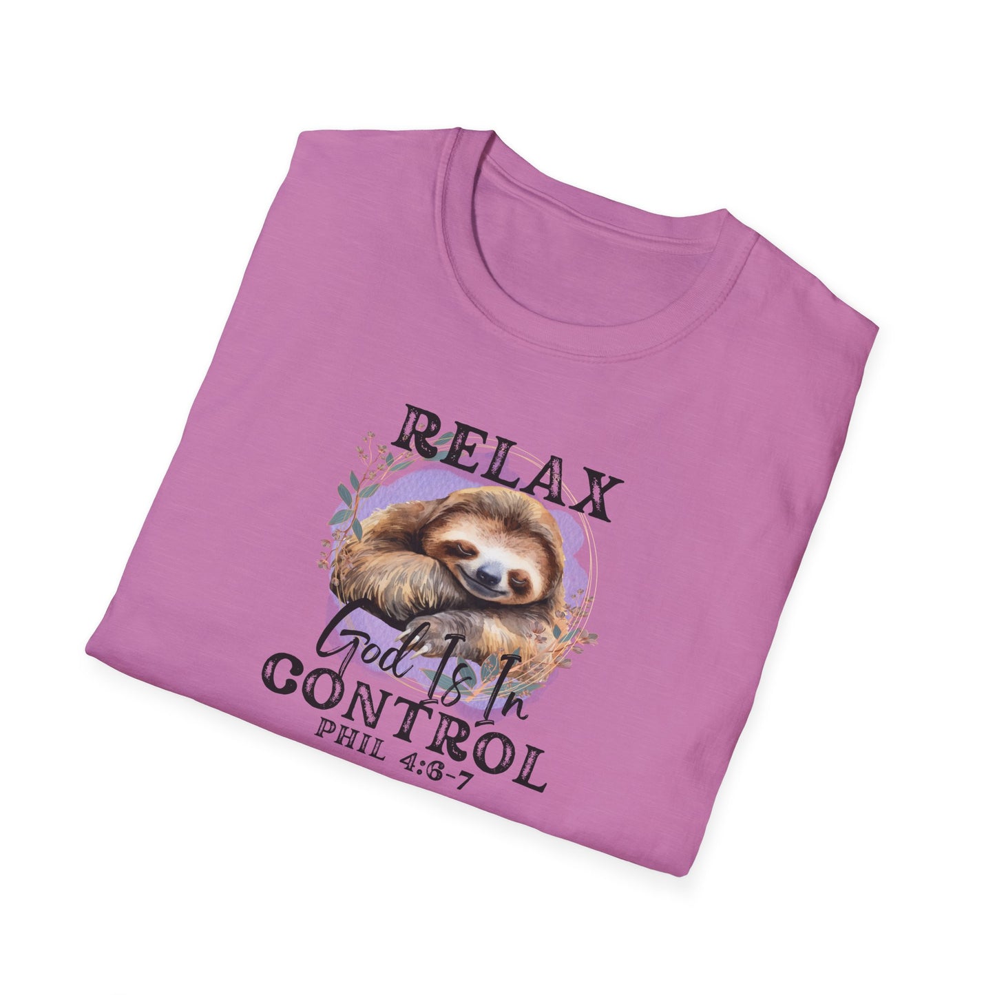 "Relax God is in Control" - Unisex Softstyle T-Shirt