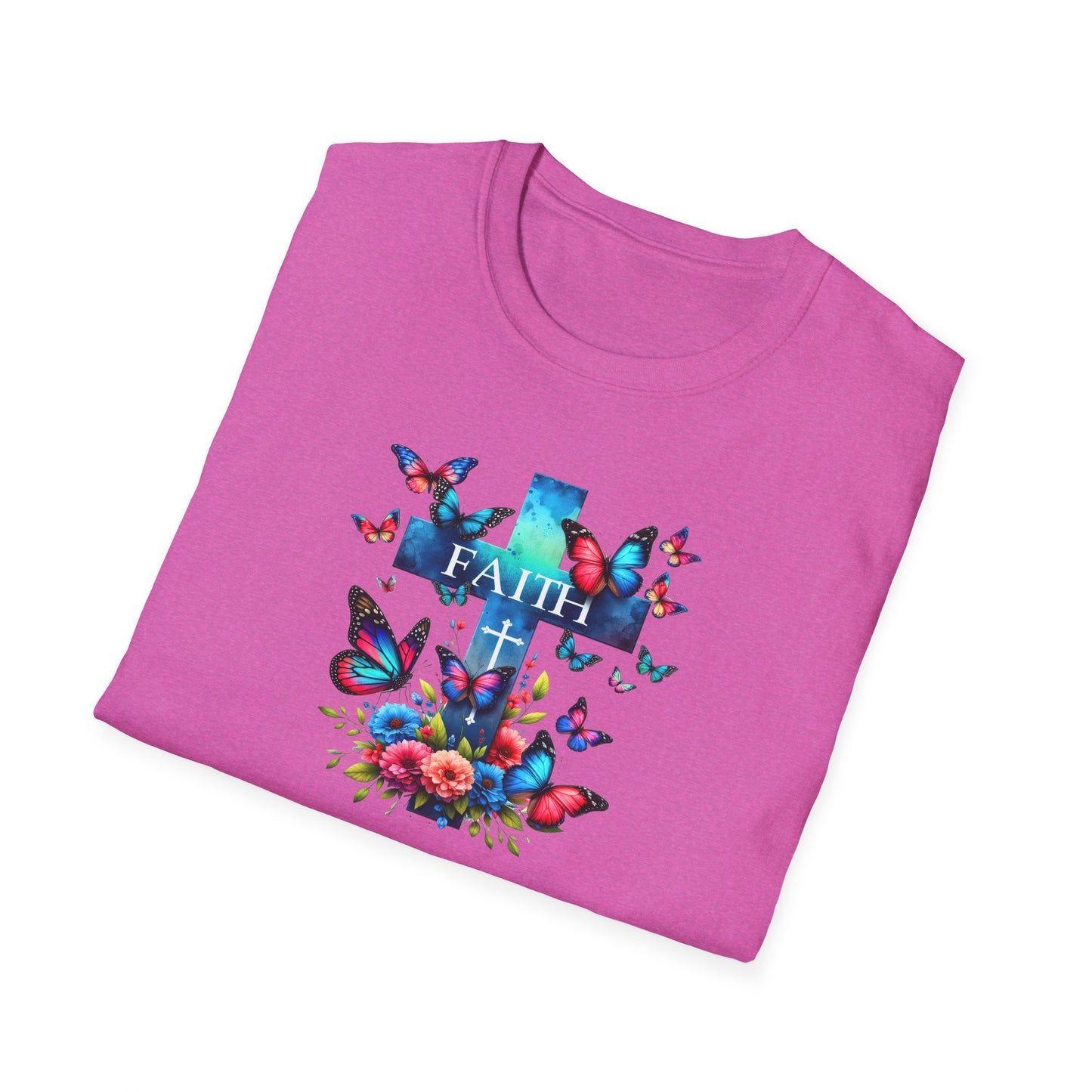 "Faith and Nature" -  Unisex T-Shirt - Christian, Butterfly Design