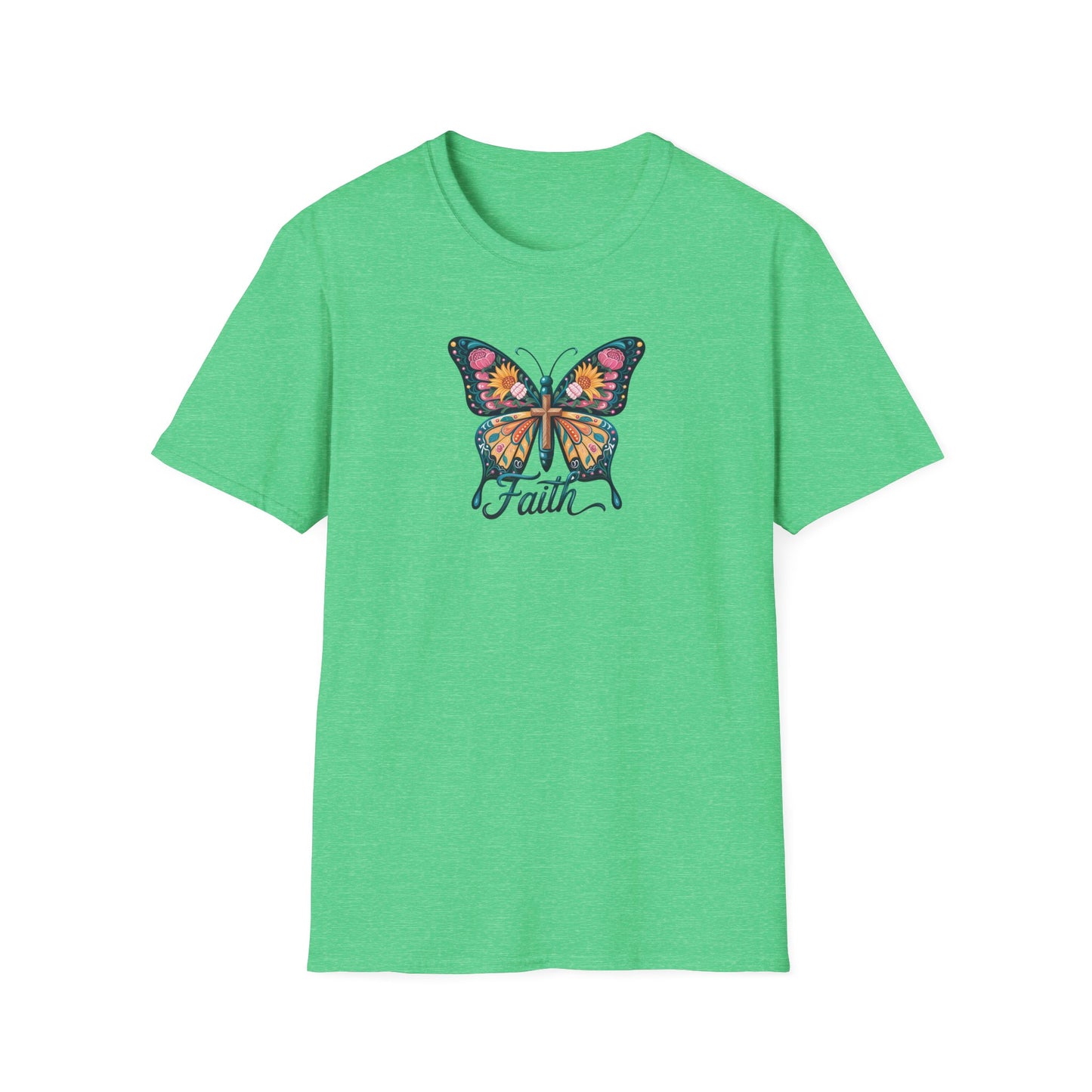 Faith Butterfly - Unisex Softstyle T-Shirt | Inspirational Tee, Gift for Her, Spring Fashion, Spiritual Wear, Summer Outfit