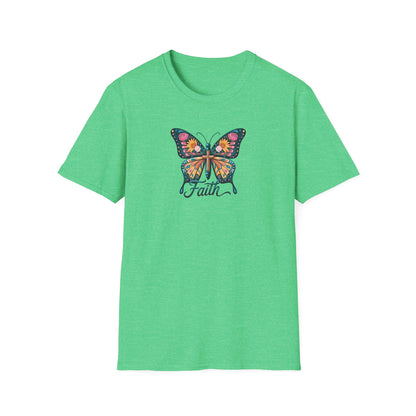 Faith Butterfly - Unisex Softstyle T-Shirt | Inspirational Tee, Gift for Her, Spring Fashion, Spiritual Wear, Summer Outfit