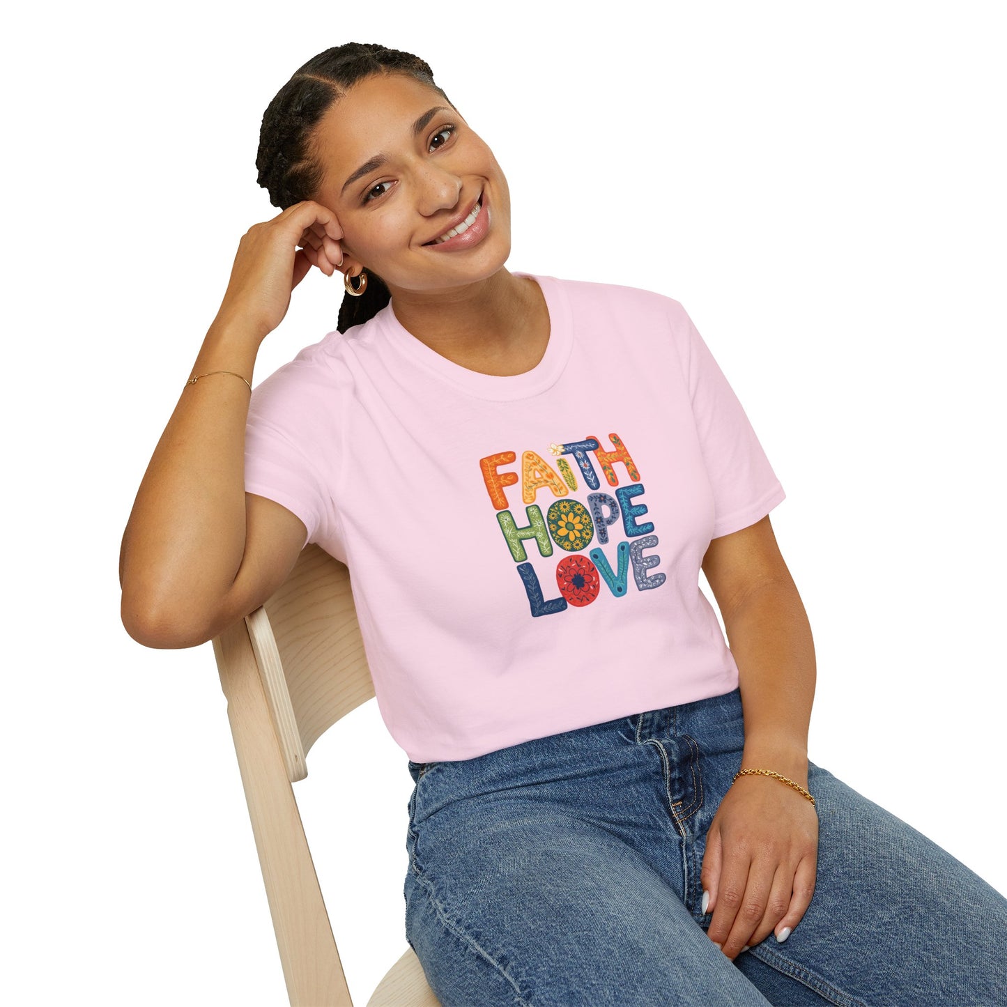 "Faith Hope Love" - Unisex Softstyle T-Shirt - Inspirational Graphic Tee