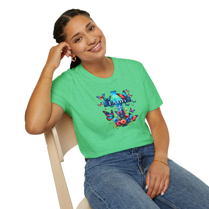 "Faith and Nature" -  Unisex T-Shirt - Christian, Butterfly Design