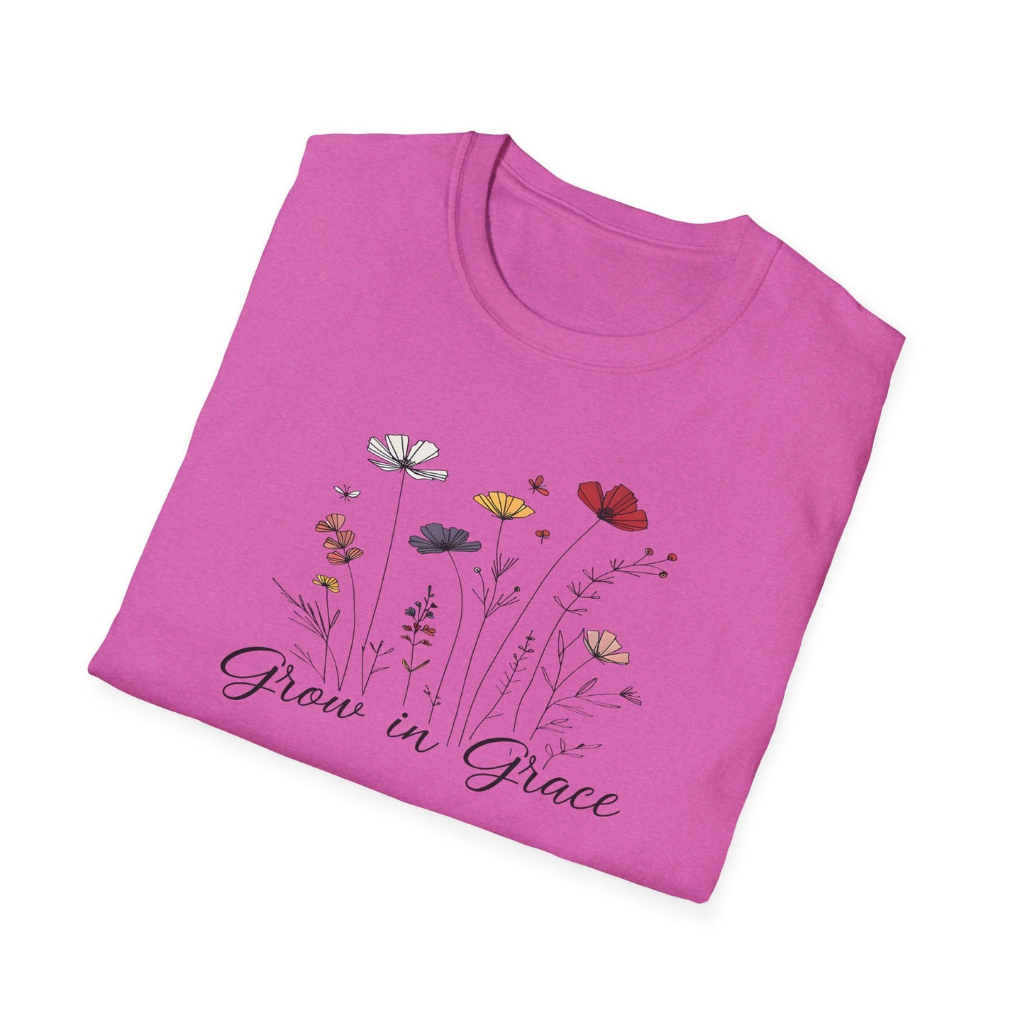 "Grow in Grace" Daisies - Unisex Softstyle T-Shirt