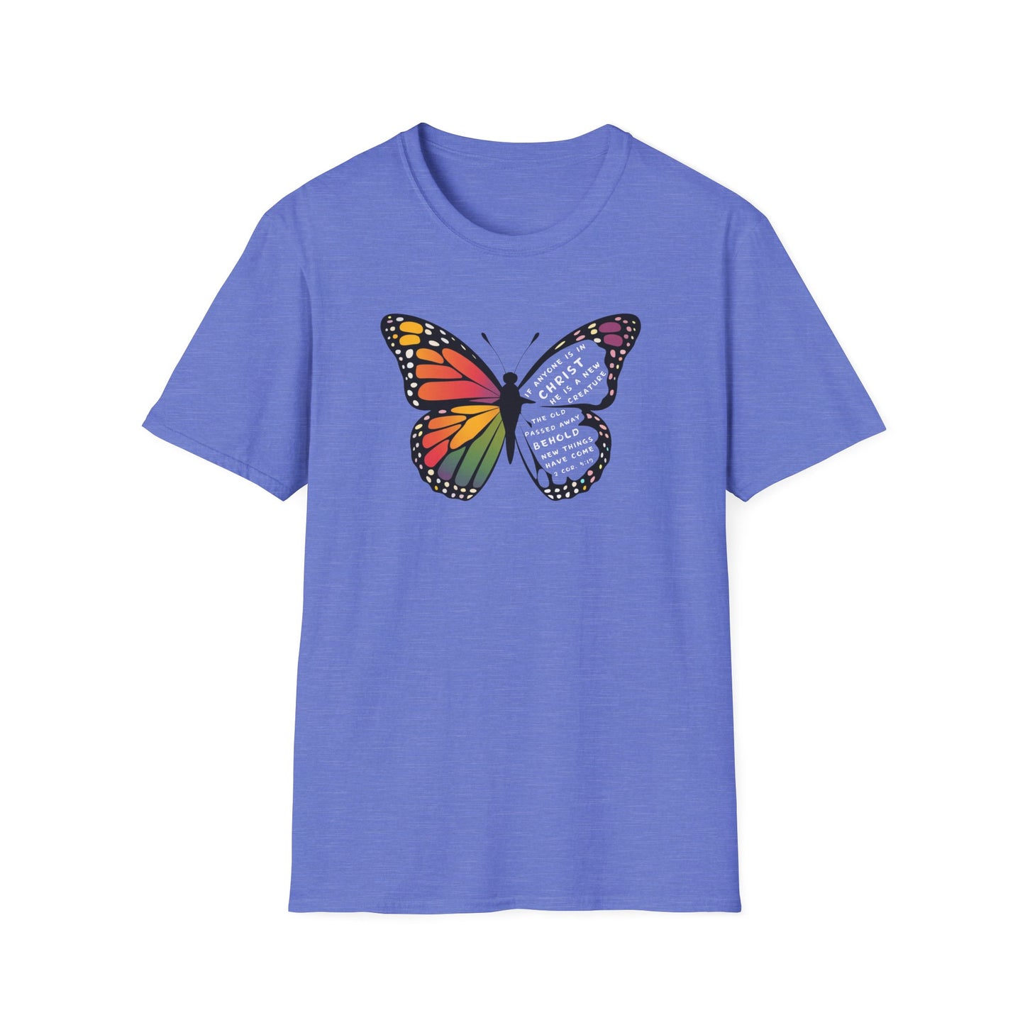 Bold & Colorful “New in Christ” Bible Verse Tee Unisex Softstyle T-Shirt