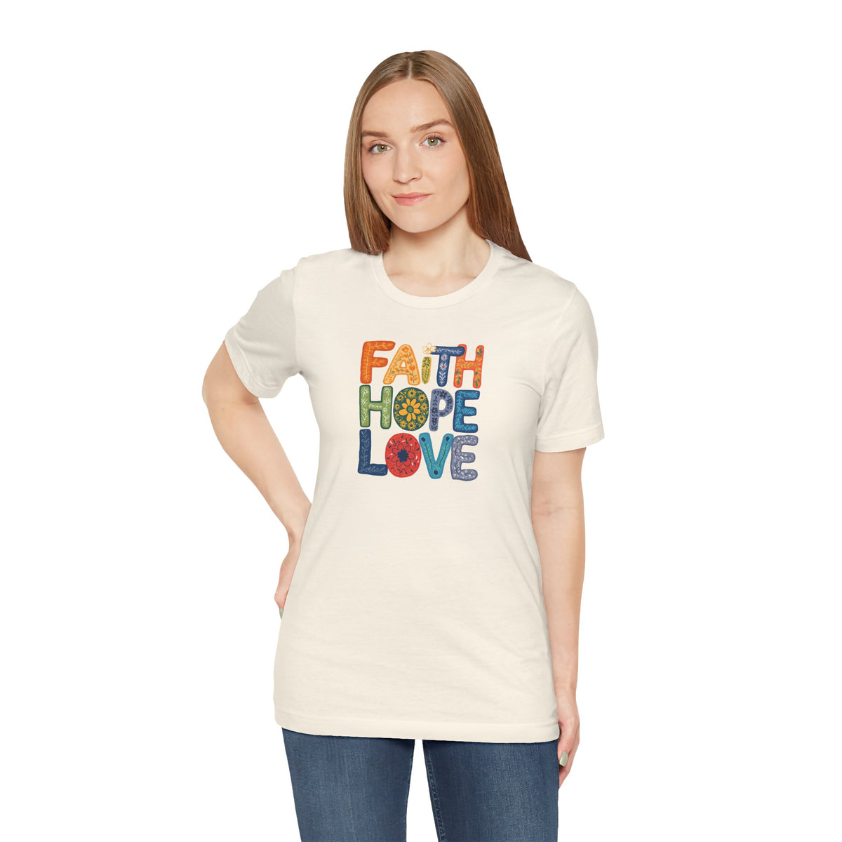 "Faith Hope Love" - Unisex Softstyle T-Shirt - Inspirational Graphic Tee