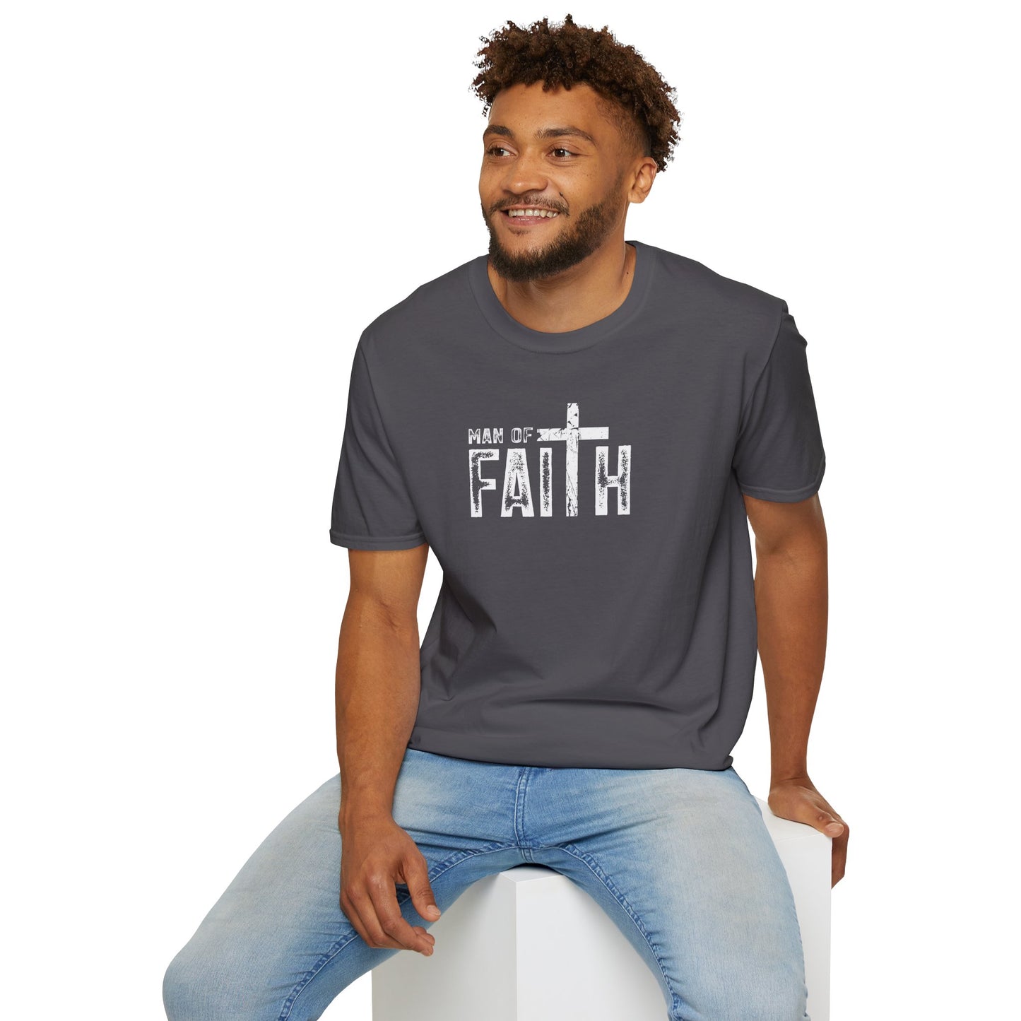 "Man of Faith" Retro Unisex Softstyle T-Shirt