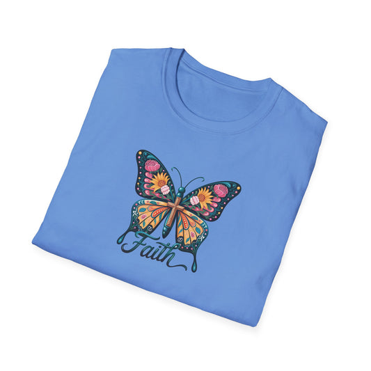 Faith Butterfly - Unisex Softstyle T-Shirt | Inspirational Tee, Gift for Her, Spring Fashion, Spiritual Wear, Summer Outfit