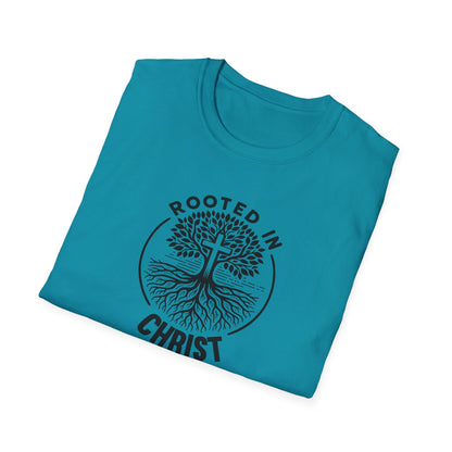 "Rooted In Christ" Front Print Unisex Softstyle T-Shirt