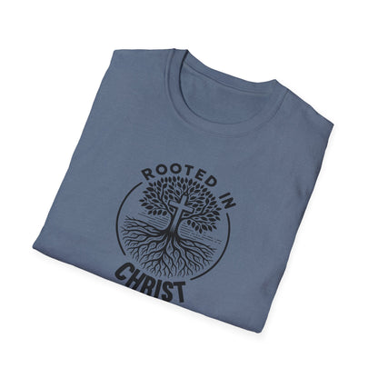 "Rooted In Christ" Front Print Unisex Softstyle T-Shirt