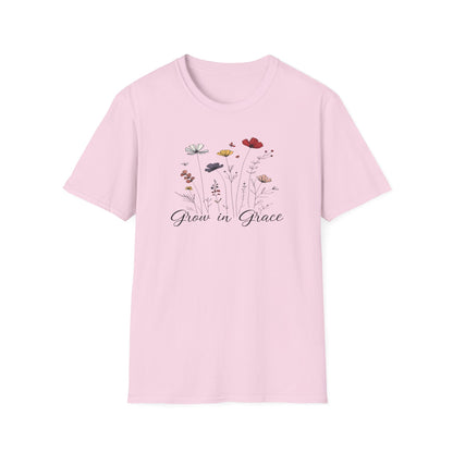 "Grow in Grace" Daisies - Unisex Softstyle T-Shirt