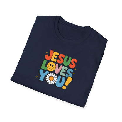 "Jesus Loves You" - Unisex Softstyle T-Shirt – Vibrant Faith-Inspired Tee