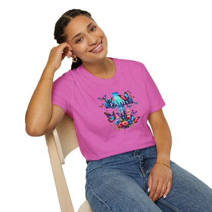 "Faith and Nature" -  Unisex T-Shirt - Christian, Butterfly Design
