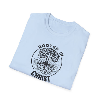 "Rooted In Christ" Front Print Unisex Softstyle T-Shirt