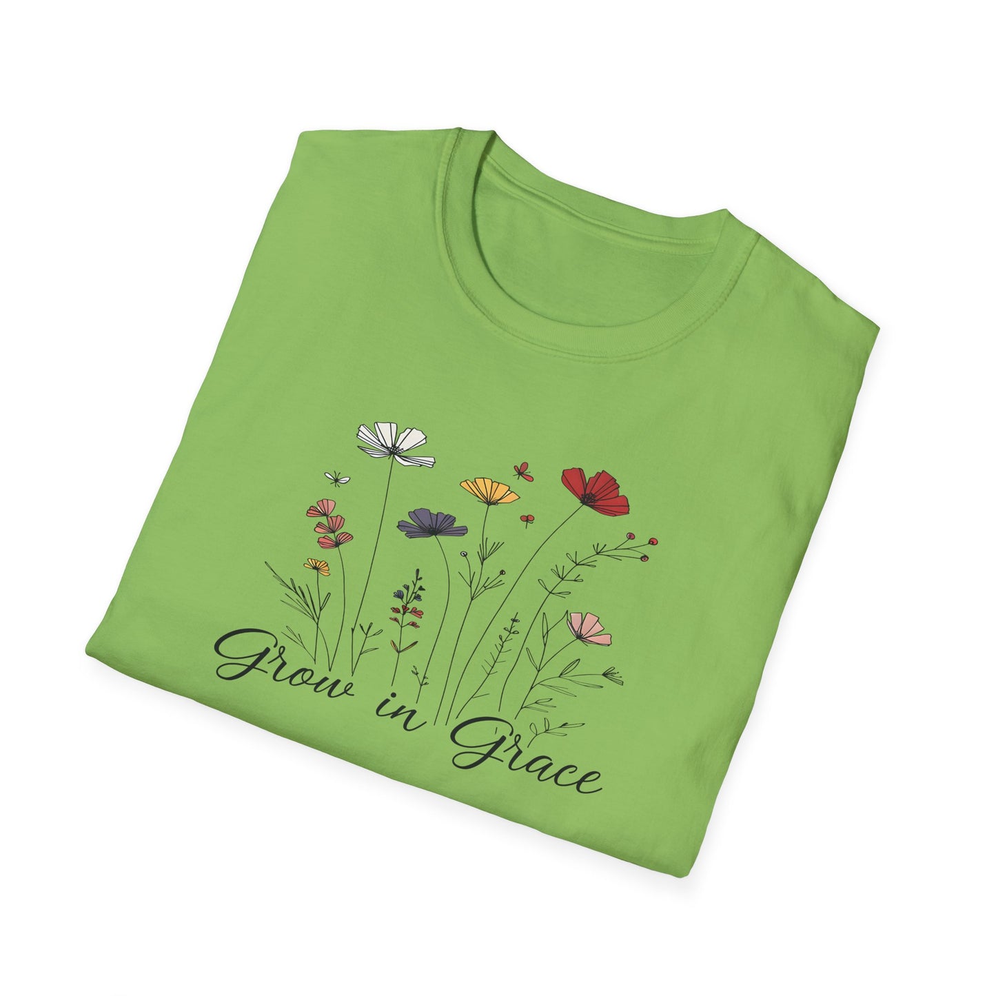 "Grow in Grace" Daisies - Unisex Softstyle T-Shirt