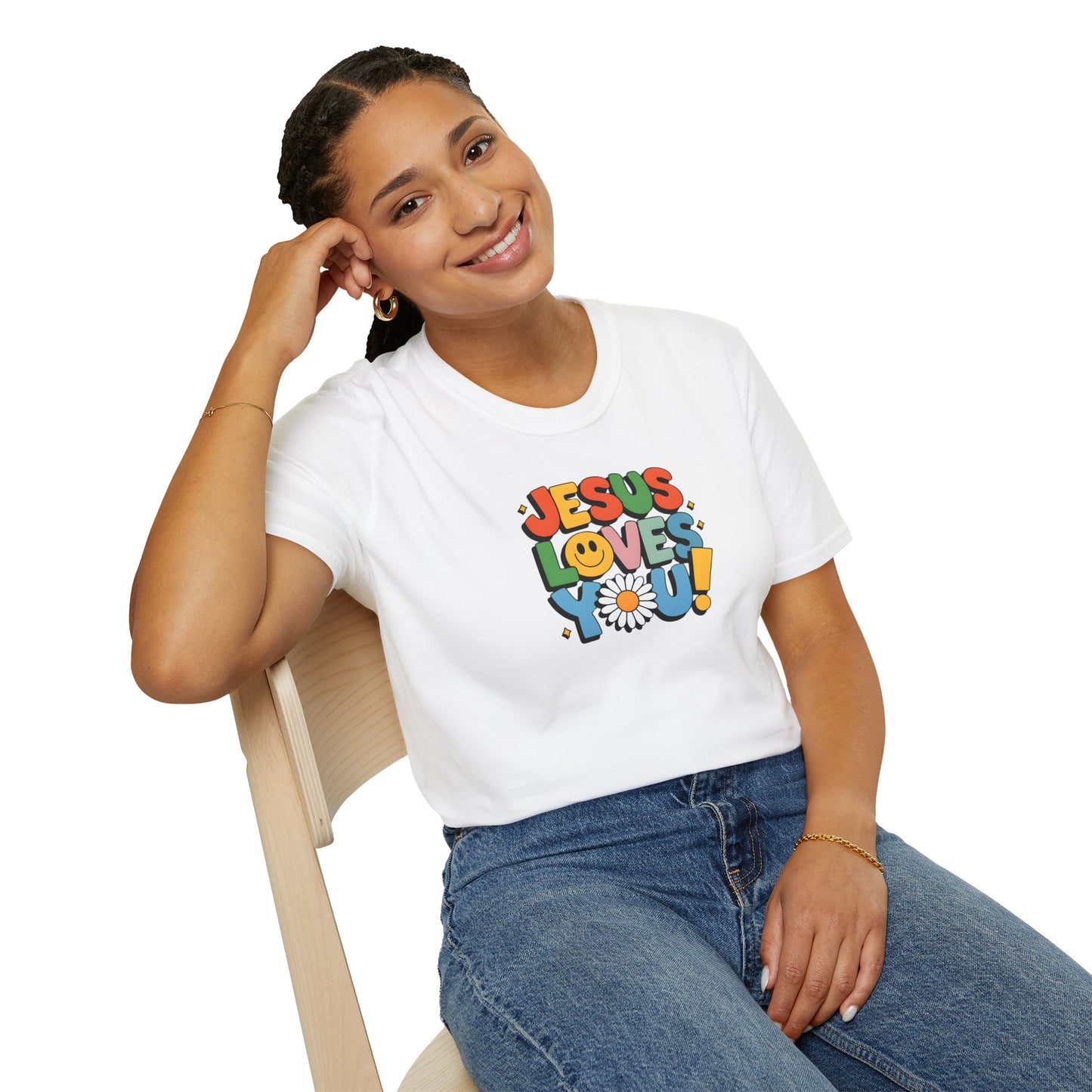 "Jesus Loves You" - Unisex Softstyle T-Shirt – Vibrant Faith-Inspired Tee