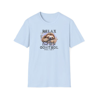 "Relax God is in Control" - Unisex Softstyle T-Shirt