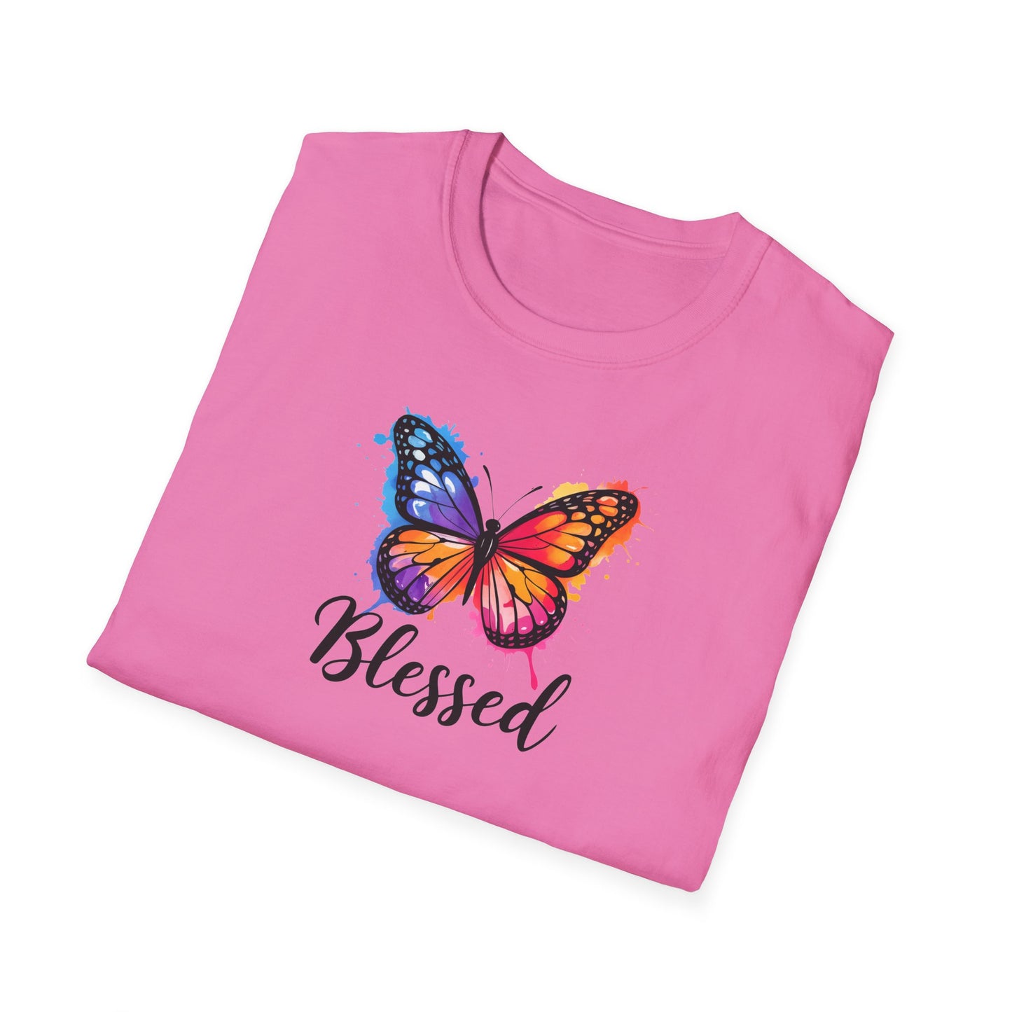 Color Splat Butterfly Unisex Softstyle T-Shirt