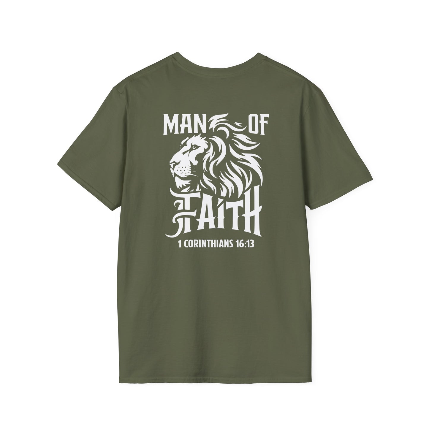 Man of Faith 1 Corth Back Print  Unisex Softstyle T-Shirt
