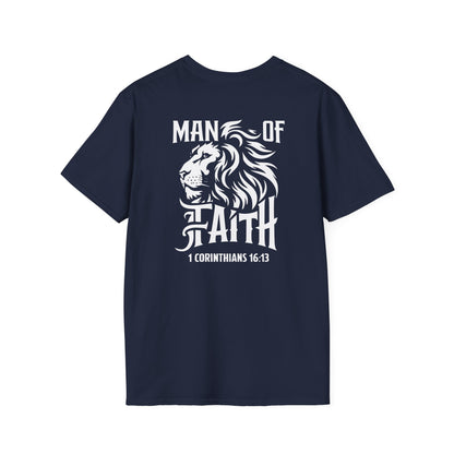 Man of Faith 1 Corth Back Print  Unisex Softstyle T-Shirt