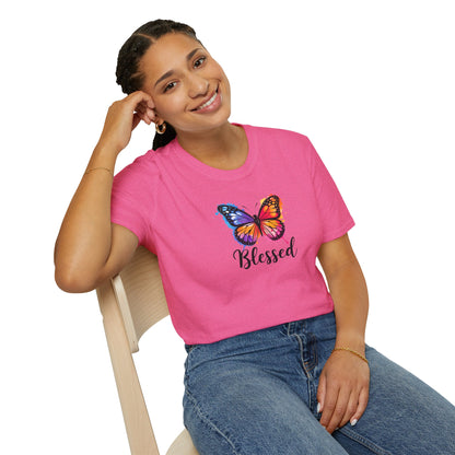 Color Splat Butterfly Unisex Softstyle T-Shirt