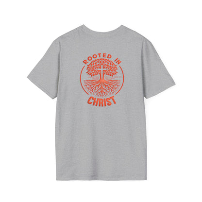 "Rooted In Christ" Back Print Unisex Softstyle T-Shirt