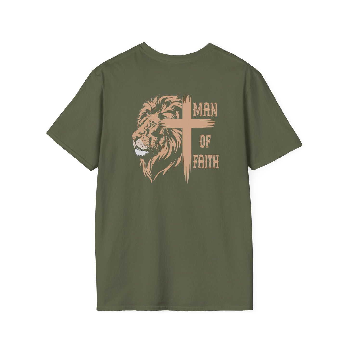"Man of Faith" Back Print Unisex Softstyle T-Shirt