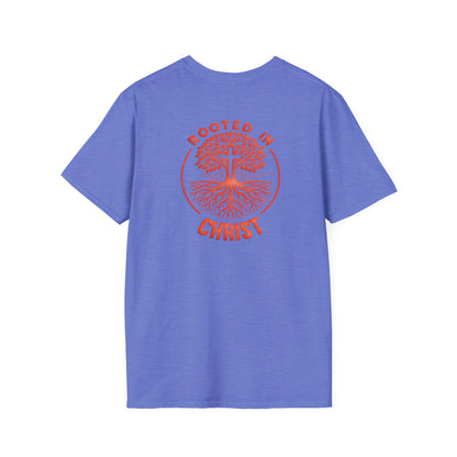 "Rooted In Christ" Back Print Unisex Softstyle T-Shirt