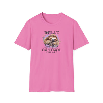 "Relax God is in Control" - Unisex Softstyle T-Shirt