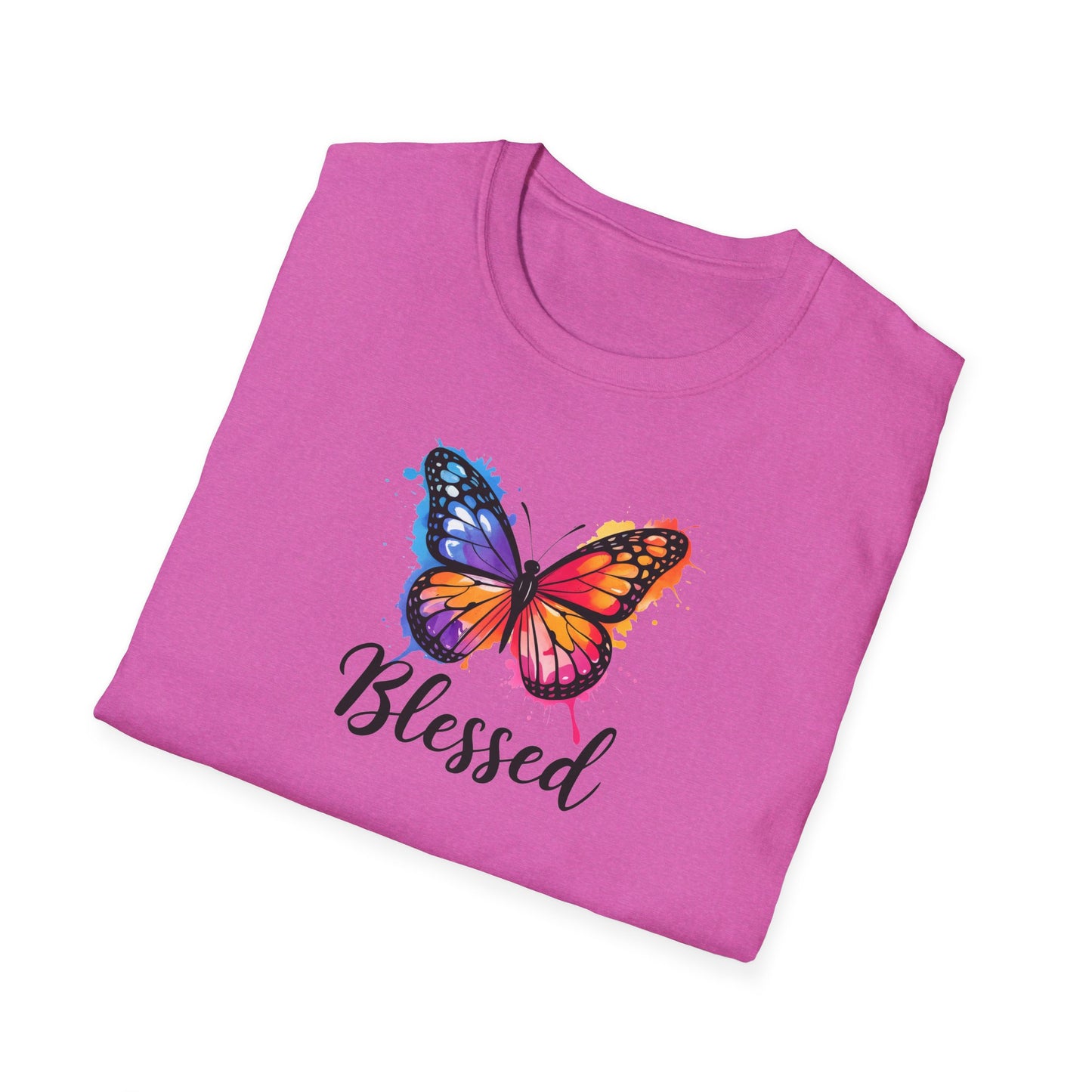 Color Splat Butterfly Unisex Softstyle T-Shirt