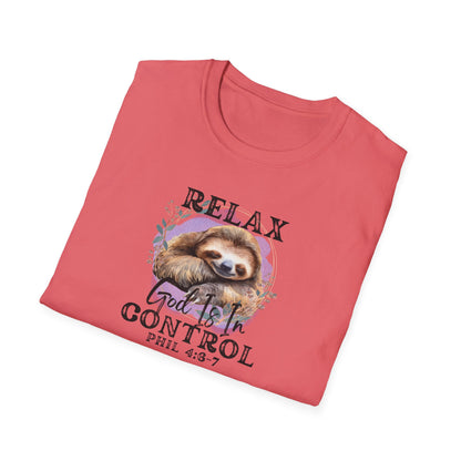 "Relax God is in Control" - Unisex Softstyle T-Shirt