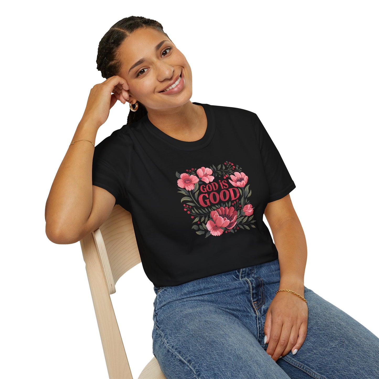 Floral "God is Good" - T-Shirt for Inspirational Wear