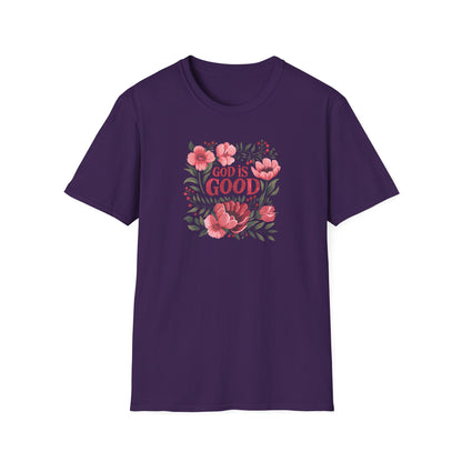 Floral "God is Good" - T-Shirt for Inspirational Wear