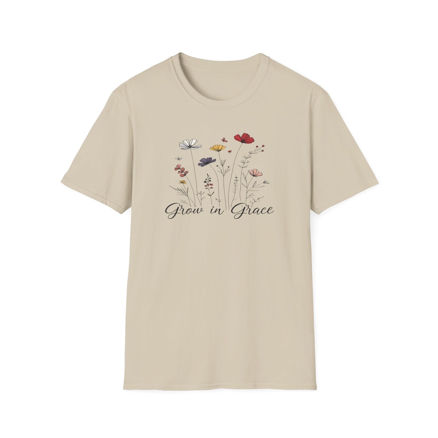 "Grow in Grace" Daisies - Unisex Softstyle T-Shirt