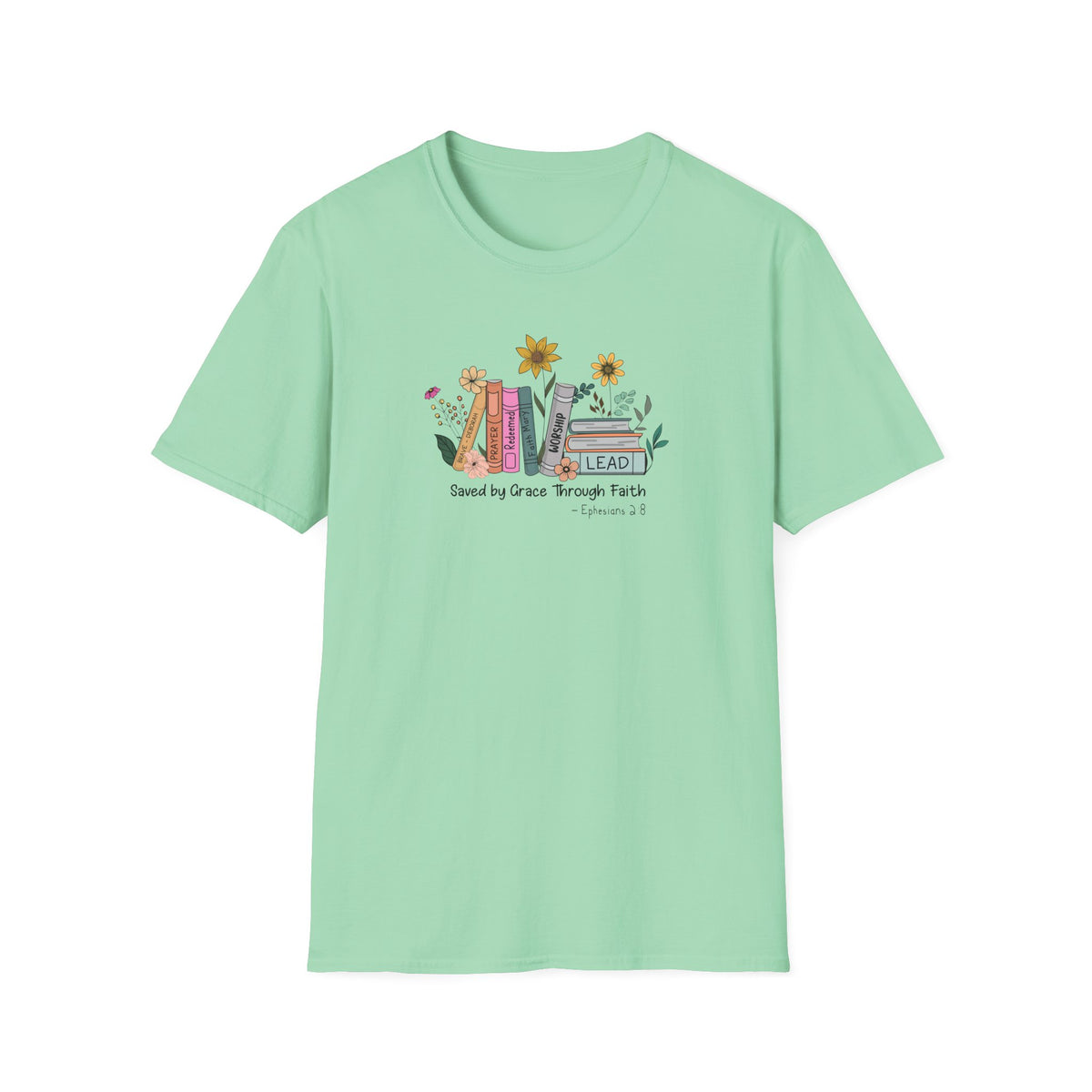 Flowers & Books Unisex Softstyle T-Shirt