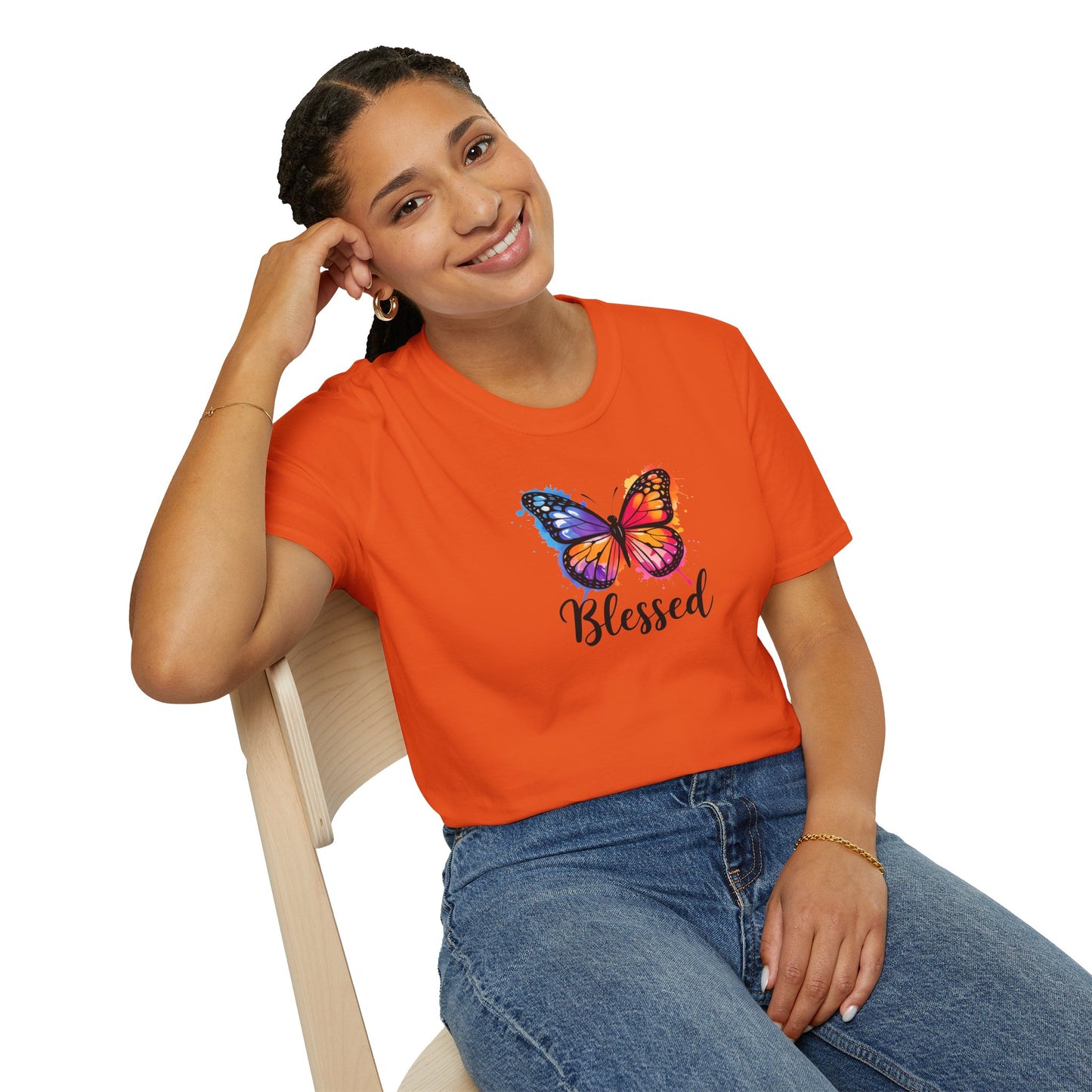 Color Splat Butterfly Unisex Softstyle T-Shirt