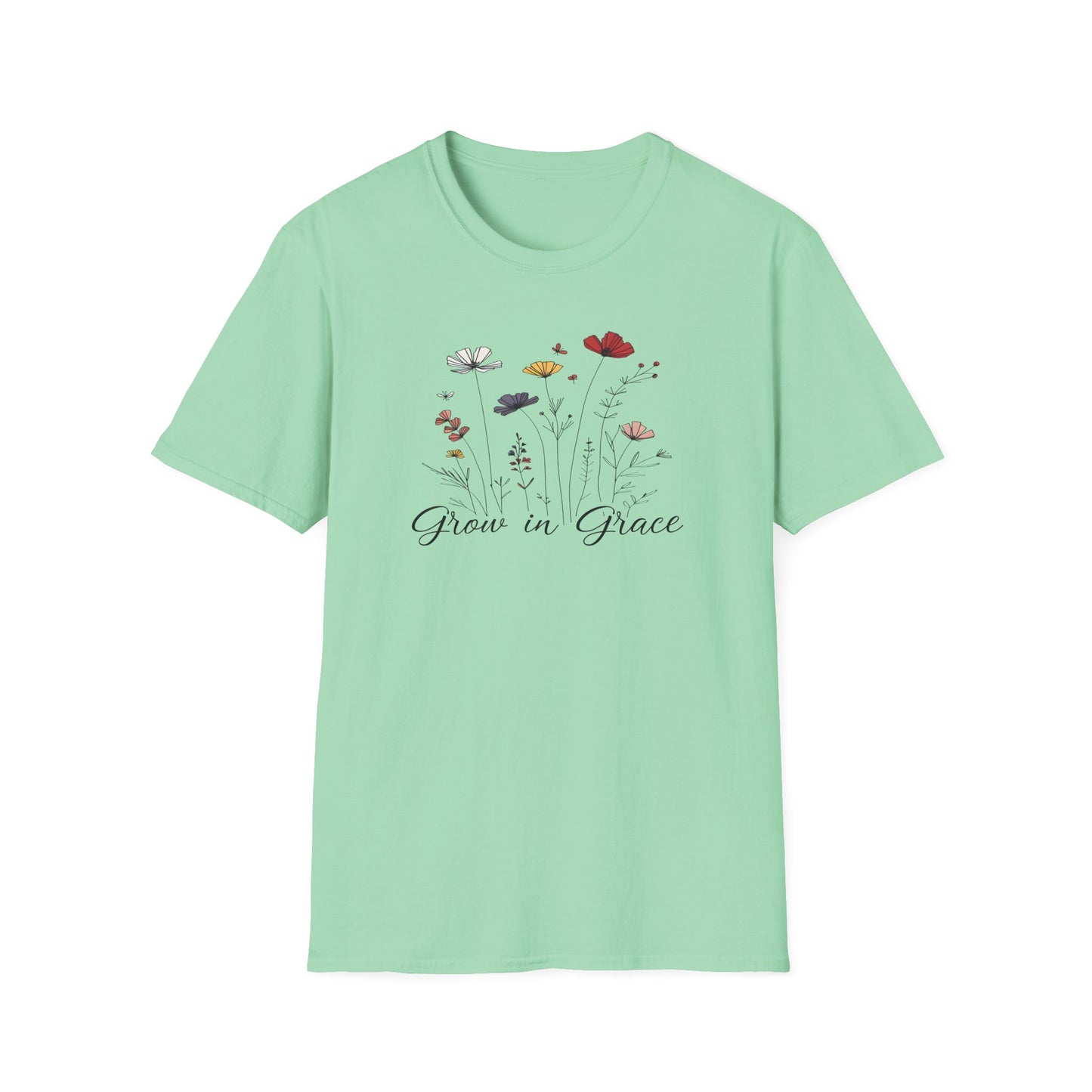 "Grow in Grace" Daisies - Unisex Softstyle T-Shirt