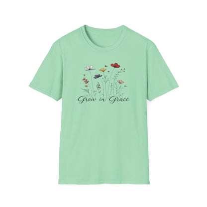"Grow in Grace" Daisies - Unisex Softstyle T-Shirt