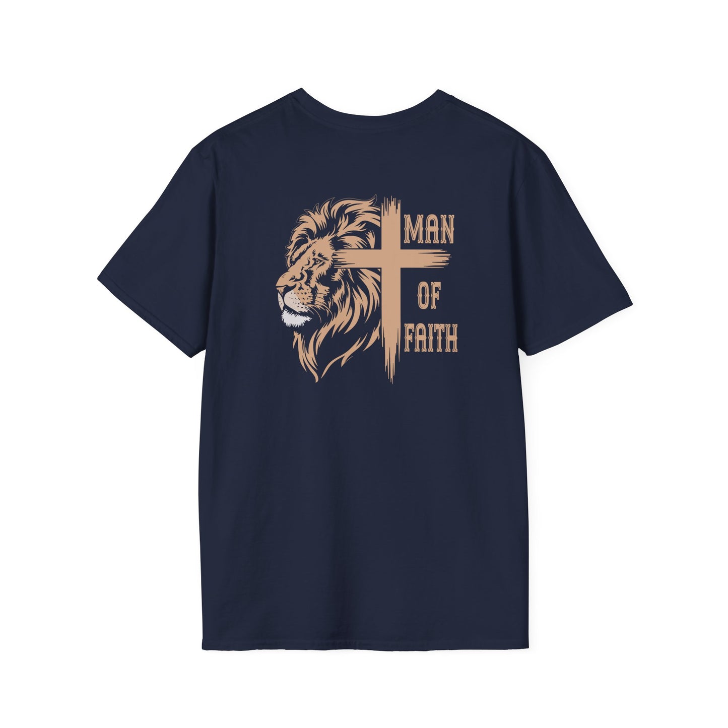 "Man of Faith" Back Print Unisex Softstyle T-Shirt
