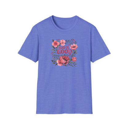 Floral "God is Good" - T-Shirt for Inspirational Wear