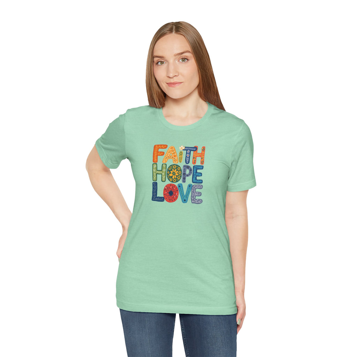 "Faith Hope Love" - Unisex Softstyle T-Shirt - Inspirational Graphic Tee