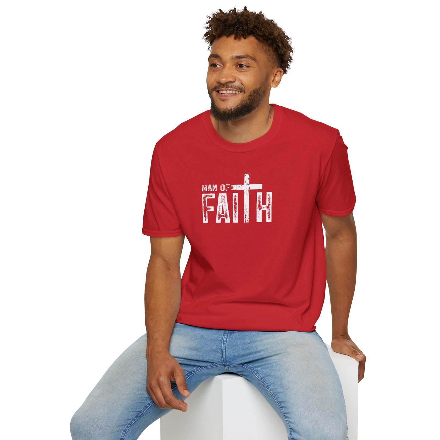 "Man of Faith" Retro Unisex Softstyle T-Shirt