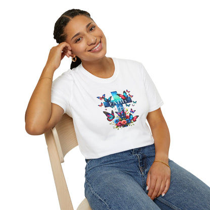 "Faith and Nature" -  Unisex T-Shirt - Christian, Butterfly Design