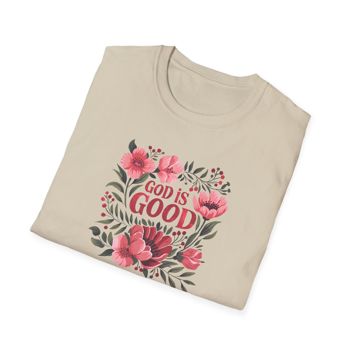 Floral "God is Good" - T-Shirt for Inspirational Wear