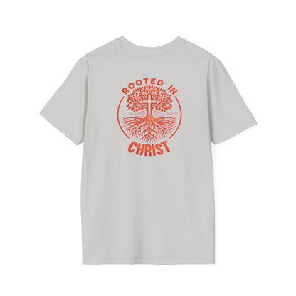 "Rooted In Christ" Back Print Unisex Softstyle T-Shirt