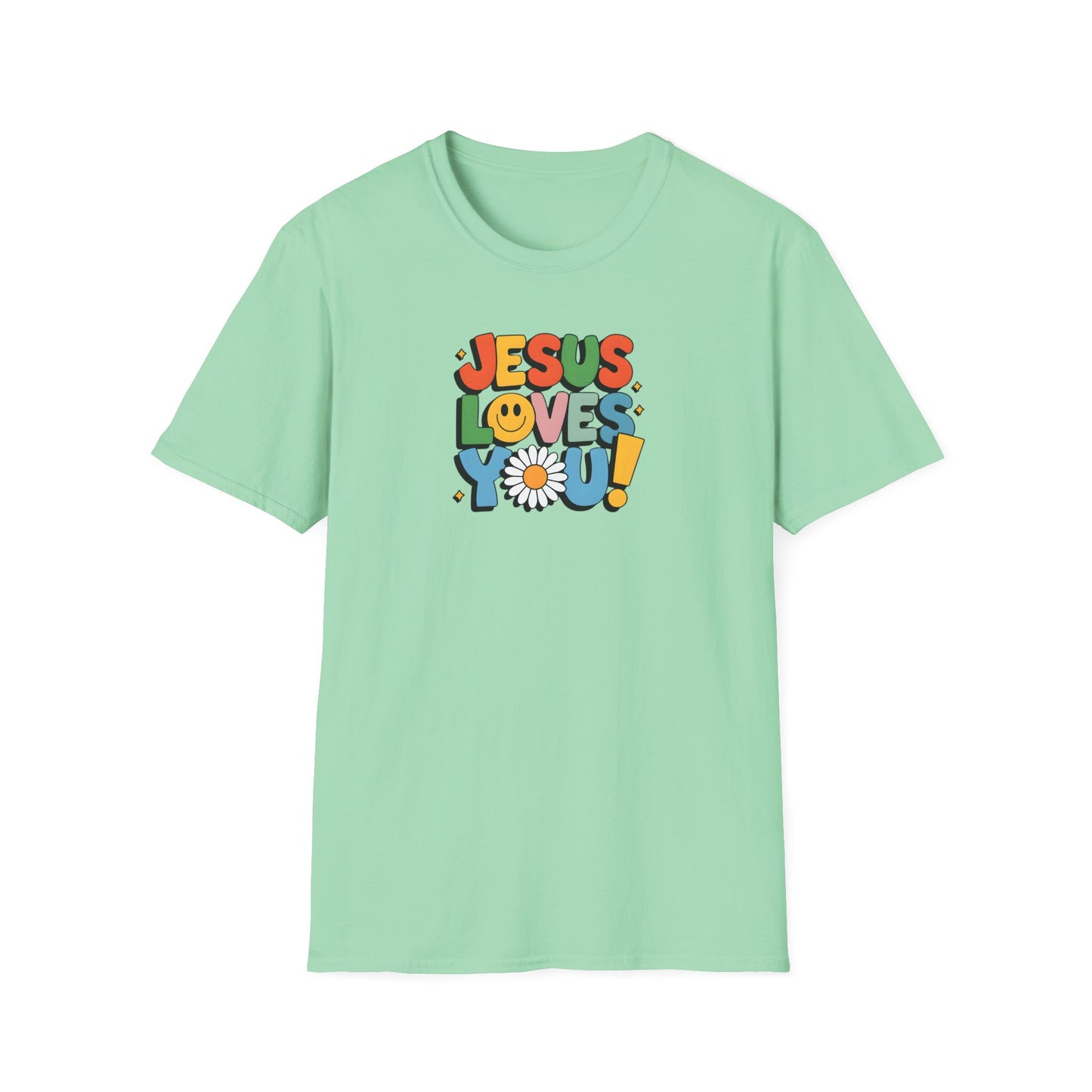 "Jesus Loves You" - Unisex Softstyle T-Shirt – Vibrant Faith-Inspired Tee